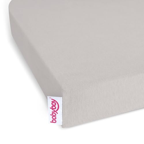 babybay Jersey Spannbetttuch Deluxe Doppelpack passend für Modell Boxspring XXL, beige, 105 x 57,5 cm (Doppelpack) von babybay
