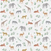 Baby Tiere - Elefant, Giraffe, Tiger Und Nilpferd Baumwolle Spannbettlaken Nach Maß von babymosesbasket