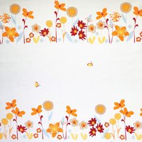 Weiß Mit Orangen, Roten, Gelben Blumen Und Blauen Schmetterlingen - 10 Von Harmony Arts Spannbettlaken Nach Maß von babymosesbasket