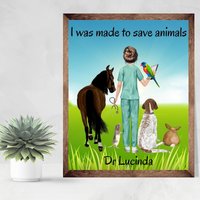 Tierarzt Geschenk, Bester Tierarzt, Pferde Weihnachten Geschenkideen, Haustier Arzt, Danke Tier Abschluss Wandkunst von babysdreamworld