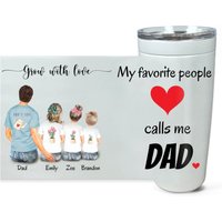 Vatertagsgeschenk Von Tochter, Vatertag Tumbler, Papa Geschenk, Opa Familienportrait, Personalisiertes Vater Tasse von babysdreamworld