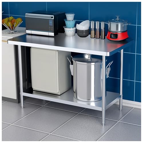 bacedifo 2 Etagen Küchenarbeitsschrank Strapazierfähige Arbeitsplatte Aus Edelstahl Mehrzweckregal Esstisch Zur Essenszubereitung Wasser- Und Rostfest Höhe 31.5" bacedifo 2 Etagen Küchenarbeitsschrank Strapazierfähige Arbeitsplatte Aus Edelstahl Mehrzweckregal Esstisch Zur Essenszubereitung Wasser- Und Rostfest Höhe 31.5" von bacedifo