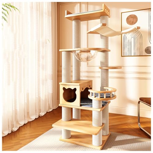 bacedifo Multi-Plattform Kratzbaum Verdickte Kiefer Pfosten mit Hängematte Vergrößerte Transparente Acryl Katzennapf Aussichtsplattform Mehrzweck Kratzbaum Katze bacedifo Multi-Plattform Kratzbaum Verdickte Kiefer Pfosten mit Hängematte Vergrößerte Transparente Acryl Katzennapf Aussichtsplattform Mehrzweck Kratzbaum Katze von bacedifo