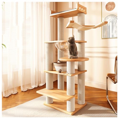 bacedifo Multi-Plattform Kratzbaum Verdickte Kiefer Pfosten mit Hängematte Vergrößerte Transparente Acryl Katzennapf Aussichtsplattform Mehrzweck Kratzbaum Katze bacedifo Multi-Plattform Kratzbaum Verdickte Kiefer Pfosten mit Hängematte Vergrößerte Transparente Acryl Katzennapf Aussichtsplattform Mehrzweck Kratzbaum Katze von bacedifo