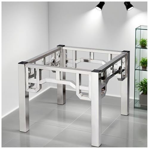 bacedifo Quadratisches/rechteckiges Tischgestell Aus Edelstahl Wasserfest Und Rostfrei mit Rutschfester Tischauflage Belastbarkeit 150 Kg Esstisch-/Bürotischgestell Zusammenbaubares Tragbares Design von bacedifo