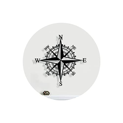 baceyiove Marine Schwarze Wanddeko Wandkunst, Distressed Metall Kompass Wanddekoration Nautische Dekoration Schlafzimmer Wohnzimmer Garten Büro Wandbehang Strandthema Heimdekoration (Schwarz,43CM) von baceyiove