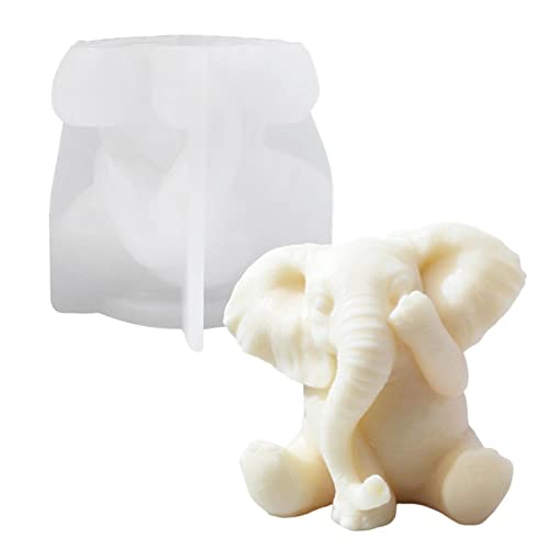 backlight Elefant Kerzenform, süße Baby-Elefant-Silikon-Fondant-Form - Elefant Silikonform Tier Kerzenform Handwerk Kerze Harzform Elefant für handgemachte Seife Snacks von backlight
