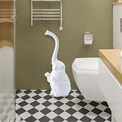 backlight WC-Bürstengarnitur | Cartoon-Elefant-Bürsten für Badezimmer mit Halter,Kompakte, dekorative, vollständig geschlossene Toilettenreinigungsbürste mit Keramikbasis, tropffest von backlight