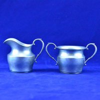 Vintage Sterling Silber Zuckerschale & Milchkännchen Von Weidlich #8433 - Kaffee Oder Tee Service Essen Und Servieren von backstashandbygones