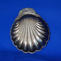 William Rogers Große Clam Shell Silverplate Hollowware Dip Tablett von backstashandbygones