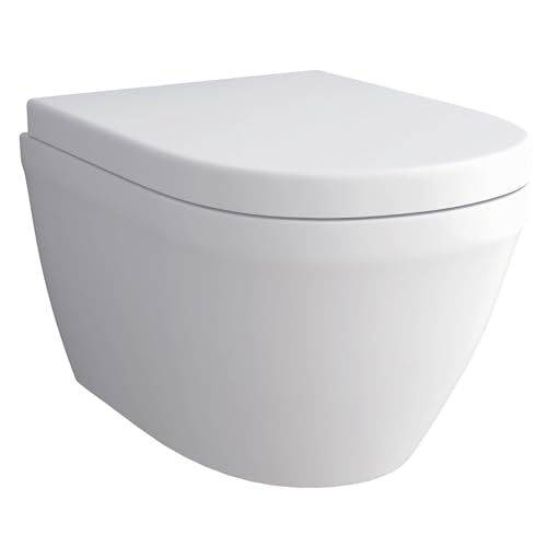 Alpenberger Dusch WC | Toilette mit Intimdusche | Wand WC mit Bidet Funktion | Hänge WC Spülrandlos mit Nano Beschichtung | WC Sitz mit Absenkautomatik Softclose | Passend Geberit von bad1a
