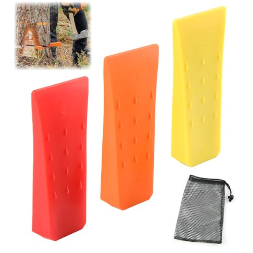 3 Stück Spaltkeil Für Holz, badaren Keile Kunststoff, Fällkeil, Forst Zubehör, Abs-Kunststoff Mit Tasche, Robust Und Langlebig von badaren