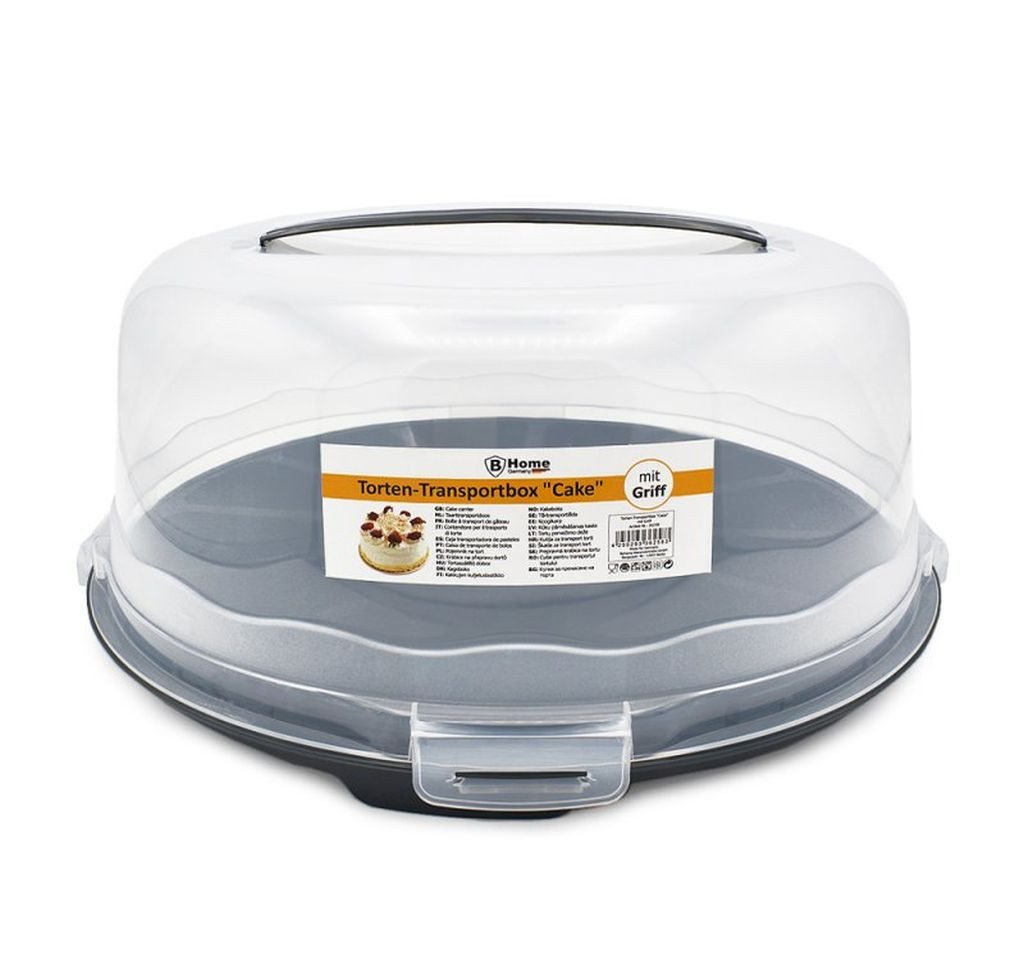 bahama Kuchentransportbox Kuchen Transportbox Kuchenbehälter Tortenhaube Rund mit Tragegriff Ant, Kunststoff von bahama