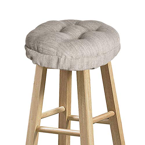 baibu Hocker-Überzüge, rund, super weich, rund, Barhocker, Kissen – nur Kissen (beige, 35 cm) von baibu