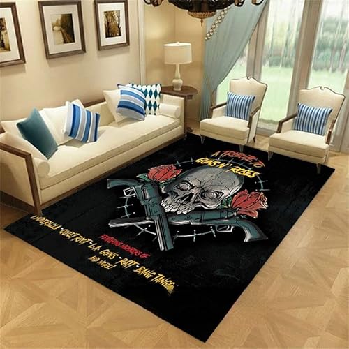 Roses Guns Bedruckte Teppiche Weiche Flanellteppiche Matte Teppiche Anti-Rutsch Teppich Teppich Home Decoration B1083 80×120CM von bailongma