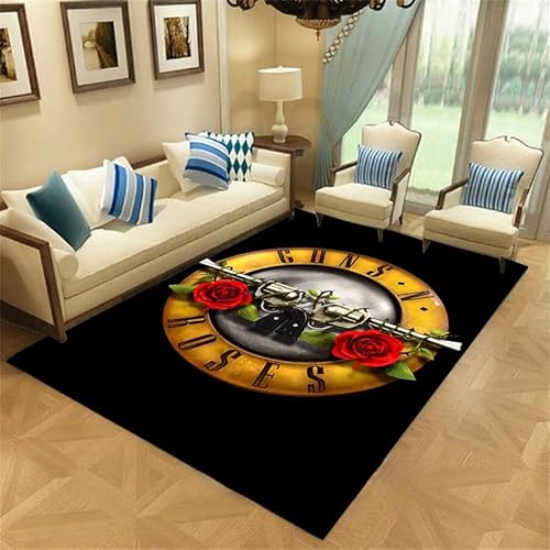 Roses Guns Bedruckte Teppiche Weiche Flanellteppiche Matte Teppiche Anti-Rutsch Teppich Teppich Home Decoration B204 140×200CM von bailongma
