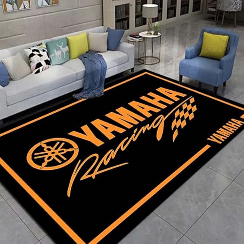 Y-Amaha Druck Flanellteppiche Mode Motorrad Großer weicher Teppich Home Bodenmatte D1299 80×120CM von bailongma