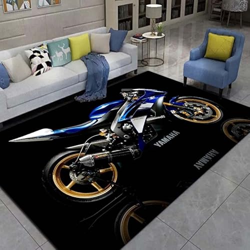 Y-Amaha Druck Flanellteppiche Mode Motorrad Großer weicher Teppich Home Bodenmatte D2684 40×60CM von bailongma