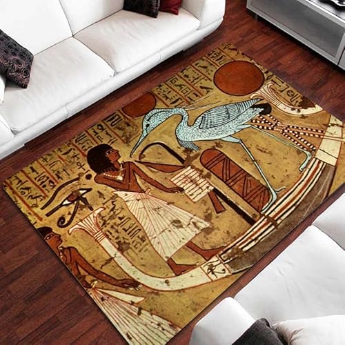 bailongma Altes Ägypten Totem Flanell Teppich ägyptische Kultur Teppich Eingangstür Matte Anti-Rutsch-Bodenmatte G1763 120×180CM von bailongma