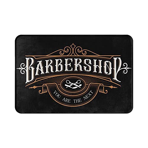 bailongma Barber Shop Sign Barbershop Fußmatte Weicher Flanellteppich rutschfeste Willkommensmatten Waschbare Badewannen-Duschmatten C3467 40 × 60 cm von bailongma