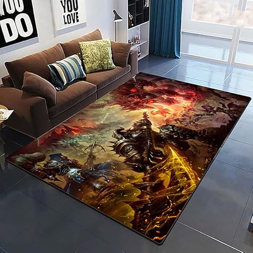 bailongma Heißes Spiel Kunst Bedruckter Flanellteppich Großer Kaffeeteppich Yogamatte Heimdekoration Diablo Matten B852 140×200CM von bailongma