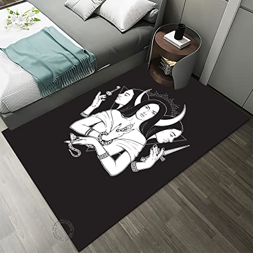 bailongma Hexerei Druck Flanellteppich Dekorative Anti-Rutsch-Bodenmatte Teppich D2308 120×160CM von bailongma