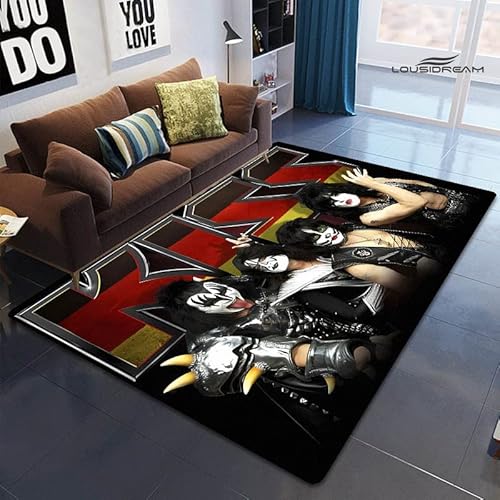 bailongma Kiss Print Flanell Teppich Spielzimmer Wohnzimmer Schlafzimmer Anti-Rutsch Band Teppich Fotografie Requisiten Geburtstagsgeschenk M1827 80×120CM von bailongma