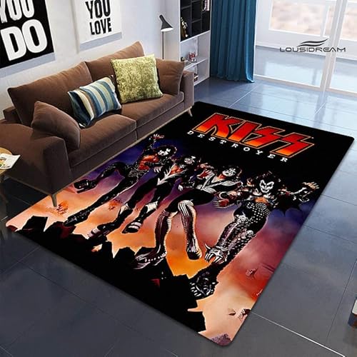 bailongma Kiss Print Flanell Teppich Spielzimmer Wohnzimmer Schlafzimmer Anti-Rutsch Band Teppich Fotografie Requisiten Geburtstagsgeschenk M206 40×60CM von bailongma