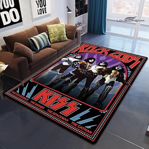 bailongma Kiss Print Flanell Teppich Spielzimmer Wohnzimmer Schlafzimmer Anti-Rutsch Band Teppich Fotografie Requisiten Geburtstagsgeschenk M221 120×180CM von bailongma