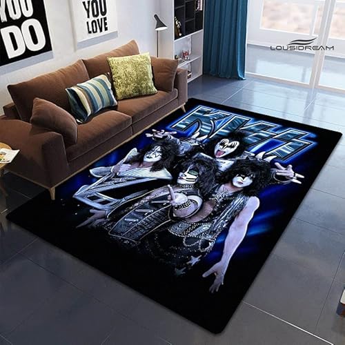 bailongma Kiss Print Flanell Teppich Spielzimmer Wohnzimmer Schlafzimmer Anti-Rutsch Band Teppich Fotografie Requisiten Geburtstagsgeschenk M225 80×120CM von bailongma