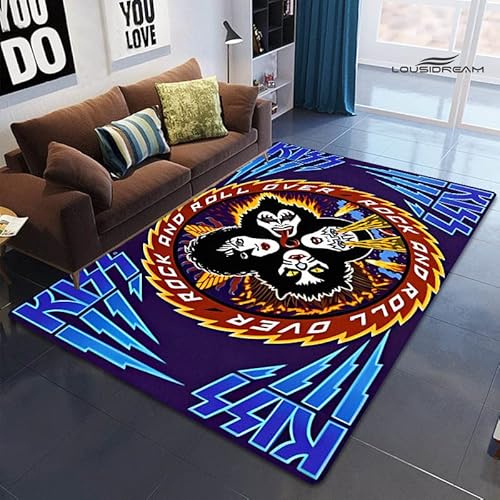 bailongma Kiss Print Flanell Teppich Spielzimmer Wohnzimmer Schlafzimmer Anti-Rutsch Band Teppich Fotografie Requisiten Geburtstagsgeschenk M399 80×120CM von bailongma