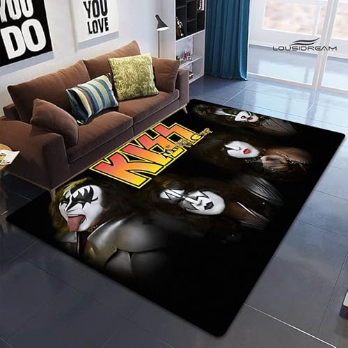 bailongma Kiss Print Flanell Teppich Spielzimmer Wohnzimmer Schlafzimmer Anti-Rutsch Band Teppich Fotografie Requisiten Geburtstagsgeschenk M556 120×160CM von bailongma