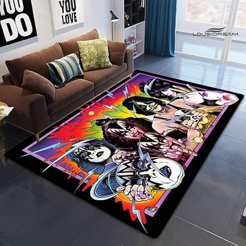 bailongma Kiss Print Flanell Teppich Spielzimmer Wohnzimmer Schlafzimmer Anti-Rutsch Band Teppich Fotografie Requisiten Geburtstagsgeschenk M575 120×180CM von bailongma