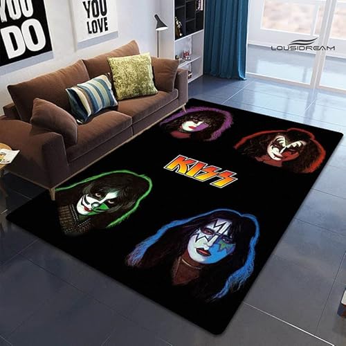 bailongma Kiss Print Flanell Teppich Spielzimmer Wohnzimmer Schlafzimmer Anti-Rutsch Band Teppich Fotografie Requisiten Geburtstagsgeschenk M597 80×120CM von bailongma