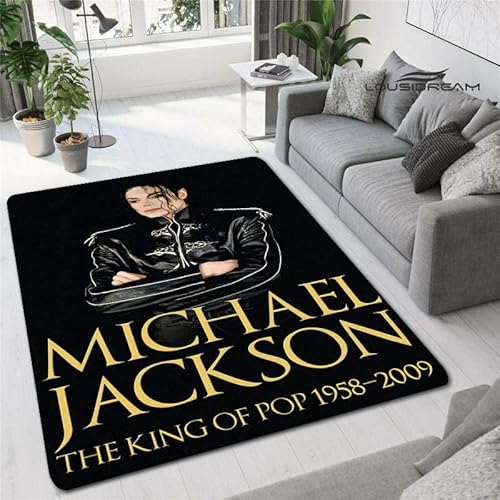 bailongma Michael Retro-Print-Flanell Teppich Spielzimmer Schlafzimmer Schöne Anti-Rutsch-Teppich Jackson Geburtstagsgeschenk M1580 40×60CM von bailongma