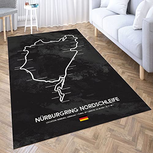 bailongma Nuerburgring Printing Anti-Rutsch-Fußmatten Home Fashion Flanell Teppich Teppiche B1589 80×120CM von bailongma