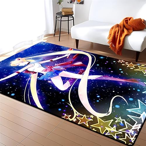 bailongma Sailor Bedruckter Teppich Wohnzimmer Home Mat Moon Teppich Küchenmatte Sofa Tisch Teppich Mädchen Zimmer Teppich Anti Rutsch Stuhl Kissen B1602 140×200CM von bailongma