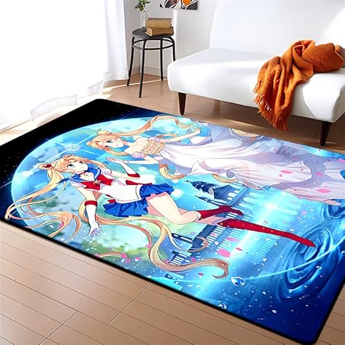 bailongma Sailor Bedruckter Teppich Wohnzimmer Home Mat Moon Teppich Küchenmatte Sofa Tisch Teppich Mädchen Zimmer Teppich Anti Rutsch Stuhl Kissen B1686 140×200CM von bailongma