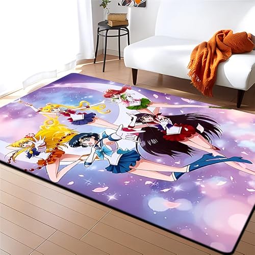 bailongma Sailor Bedruckter Teppich Wohnzimmer Home Mat Moon Teppich Küchenmatte Sofa Tisch Teppich Mädchen Zimmer Teppich Anti Rutsch Stuhl Kissen B1692 140×200CM von bailongma