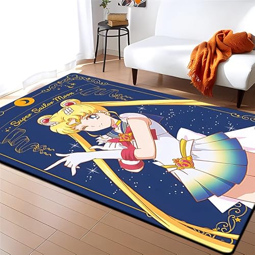 bailongma Sailor Bedruckter Teppich Wohnzimmer Home Mat Moon Teppich Küchenmatte Sofa Tisch Teppich Mädchen Zimmer Teppich Anti Rutsch Stuhl Kissen B1970 40×60CM von bailongma