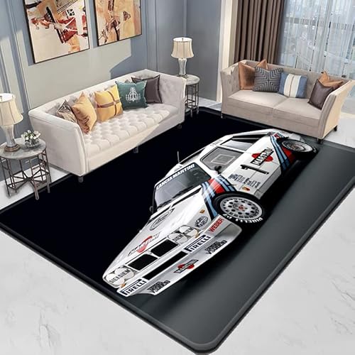 bailongma Schmutz Rallye Auto Druck Flanell Teppich Eingang Türmatte Dekoration Bodenmatte Anti-Rutsch-Teppich G1866 140×200CM von bailongma