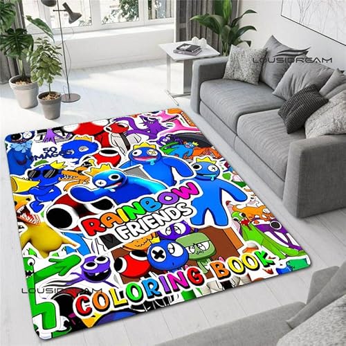 bailongma Spiel Rainbow Cartoon Bedruckter Flanellteppich Friends Fußmatte Teppich B12 140×200CM von bailongma