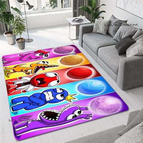 bailongma Spiel Rainbow Cartoon Bedruckter Flanellteppich Friends Fußmatte Teppich B1731 80×120CM von bailongma