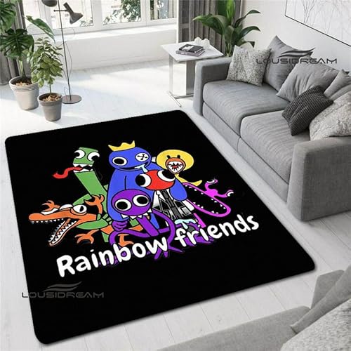 bailongma Spiel Rainbow Cartoon Bedruckter Flanellteppich Friends Fußmatte Teppich B273 80×120CM von bailongma
