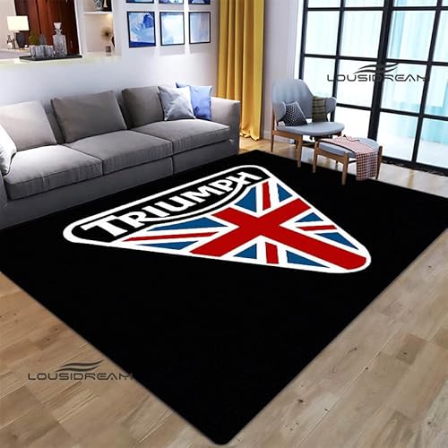 bailongma T-Riumph Motorrad Logo Gedruckter Flanellteppich Schönes rutschfestes Türpolster Yogamatte Anime Teppich D1130 40×60CM von bailongma