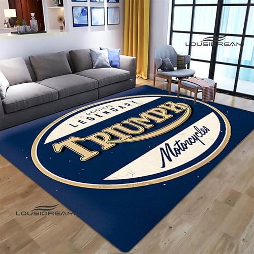 bailongma T-Riumph Motorrad Logo Gedruckter Flanellteppich Schönes rutschfestes Türpolster Yogamatte Anime Teppich D764 40×60CM von bailongma