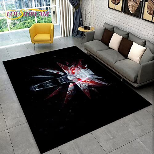 bailongma W-Itcher Spiel Gamer Anime Teppich Flanell Teppich Türmatte Dekor rutschfeste Bodenmatte D2613 80×120CM von bailongma