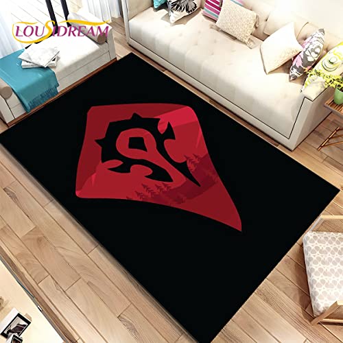 bailongma World of W-Arcraft W-O-W Game Gamer Teppich Flanell Teppich Türmatte Dekoration rutschfeste Fußmatte D1341 80×120CM von bailongma