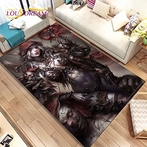 bailongma World of W-Arcraft W-O-W Game Gamer Teppich Flanell Teppich Türmatte Dekoration rutschfeste Fußmatte D2289 80×120CM von bailongma
