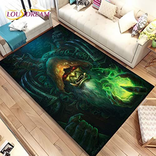 bailongma World of W-Arcraft W-O-W Game Gamer Teppich Flanell Teppich Türmatte Dekoration rutschfeste Fußmatte D663 80×120CM von bailongma